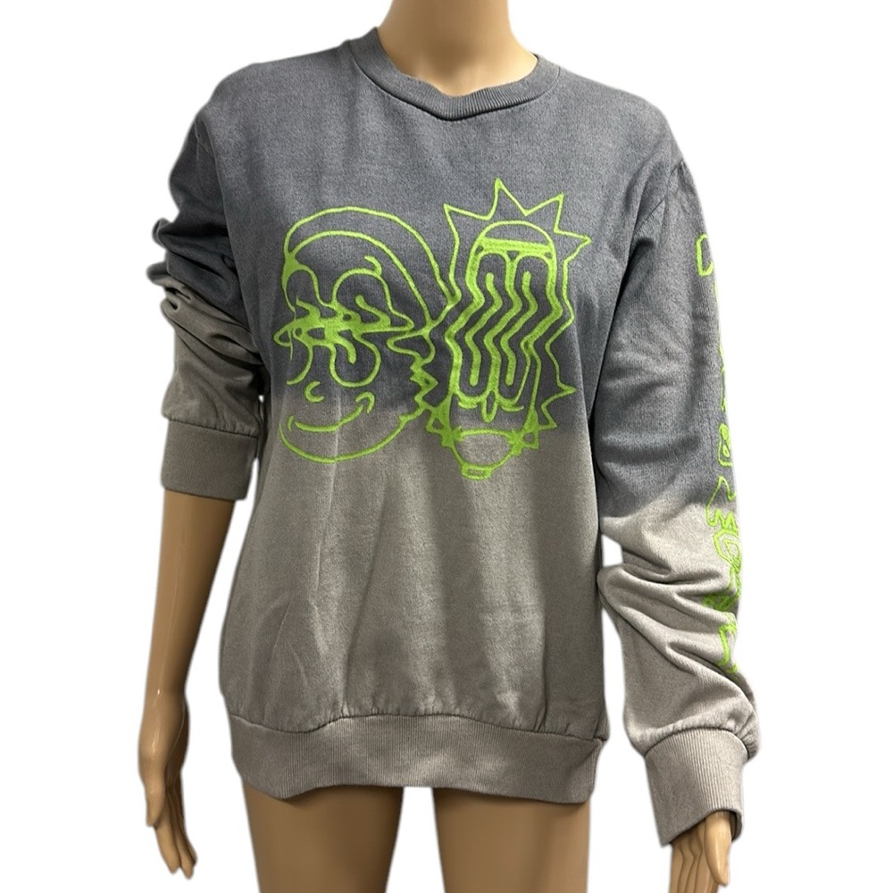 Y2K Rick and Morty Adult Swim Pullover Sweatshirt Long Sleeve Crewneck Unisex M